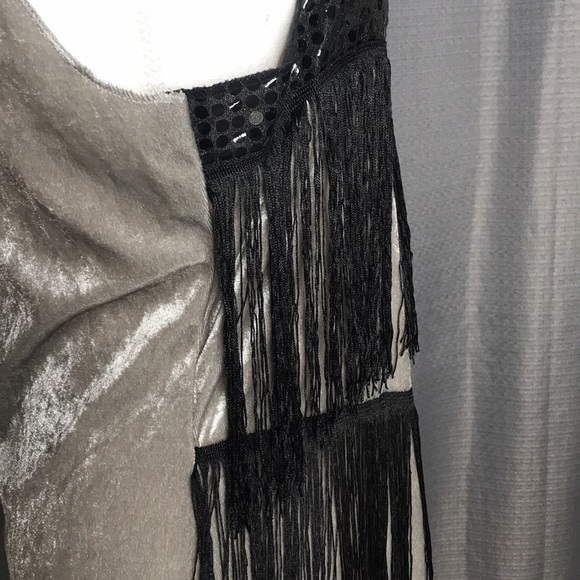 FLAPPER HALLOWEEN BLACK GRAY DRESS LARGE - Picture 6 of 9